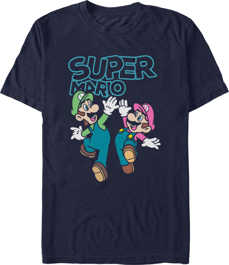 Luigi & Mario High Five Super Mario Bros. T-Shirt