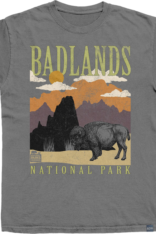 Made In USA Badlands Minimalist Landscape NPCA T-Shirt