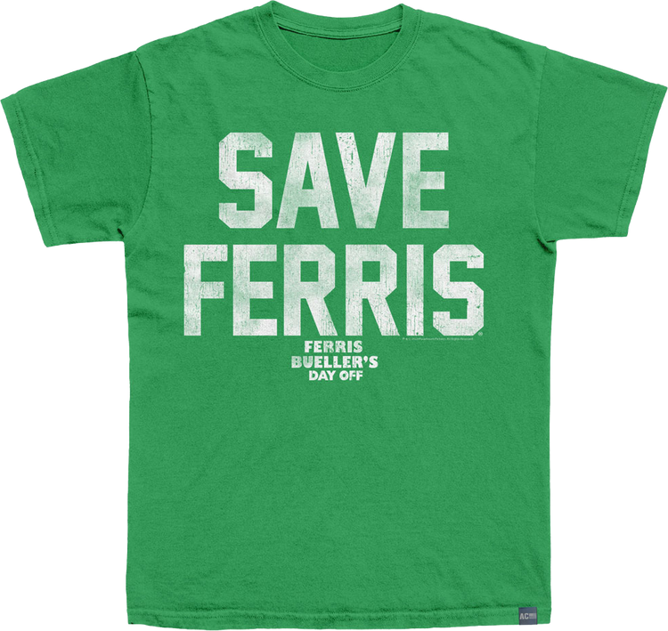 Made In USA Ferris Bueller's Day Off Save Ferris T-Shirt