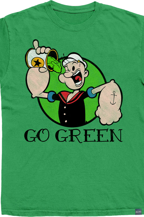 Made In USA Go Green Popeye T-Shirt