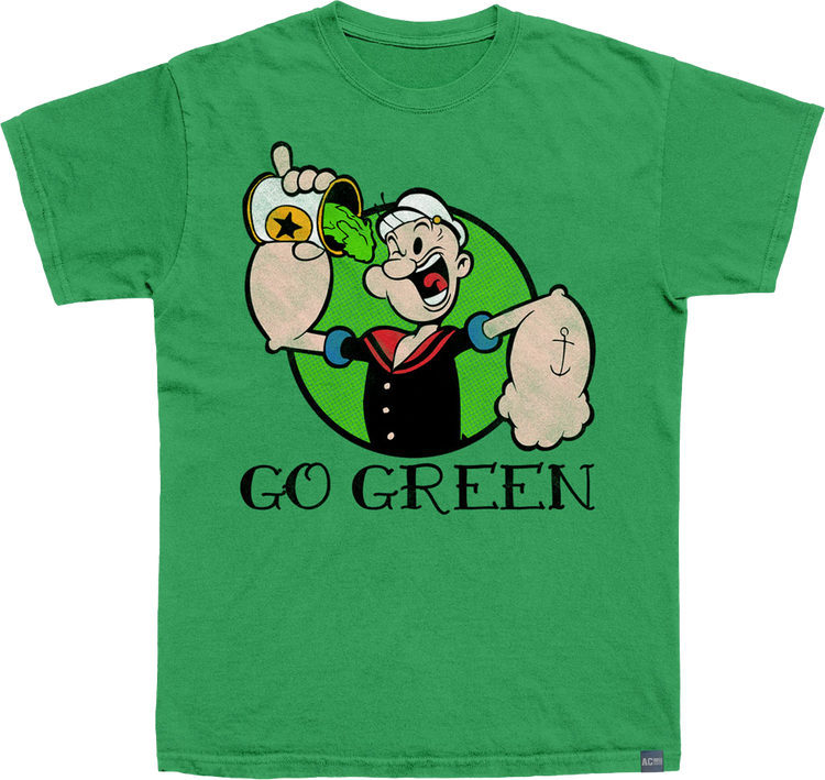 Made In USA Go Green Popeye T-Shirt