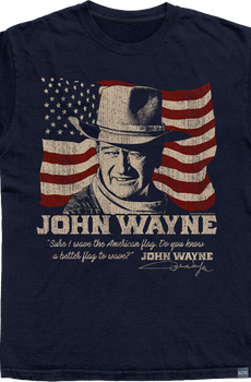 Made In USA John Wayne American Flag T-Shirt