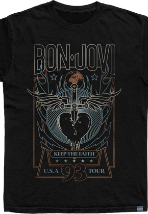 Made In USA Keep The Faith '93 Tour Bon Jovi T-Shirt