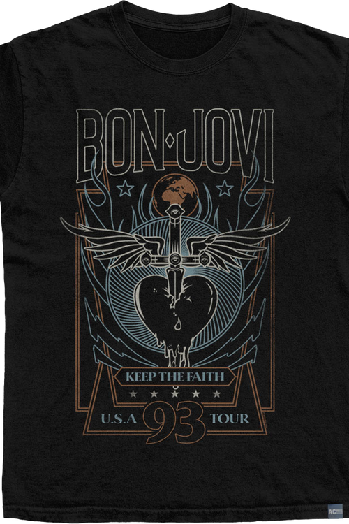 Made In USA Keep The Faith '93 Tour Bon Jovi T-Shirt
