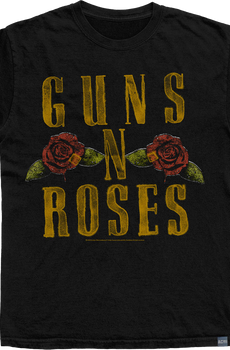 Made In USA Logo and Roses Guns N Roses T-Shirt