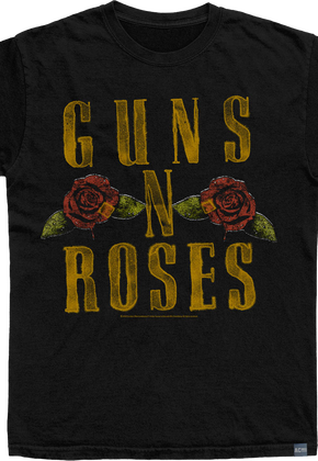 Made In USA Logo and Roses Guns N Roses T-Shirt