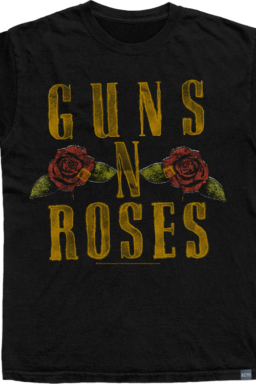Made In USA Logo and Roses Guns N Roses T-Shirt