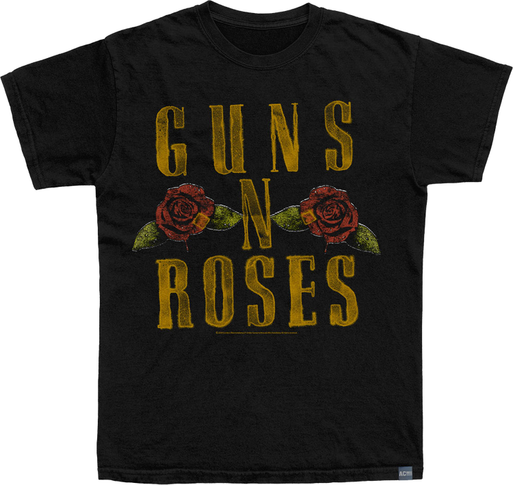 Made In USA Logo and Roses Guns N Roses T-Shirt