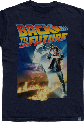 Made In USA Logo On Fire Back To The Future T-Shirt