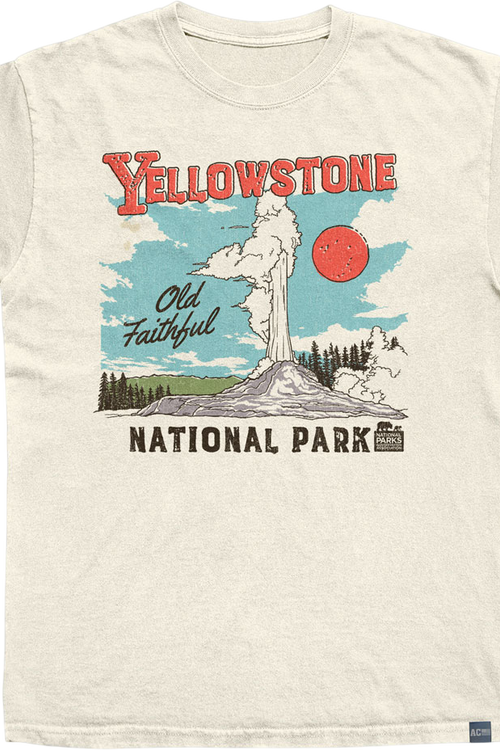 Made In USA Old Faithful Yellowstone Illustration NPCA T-Shirt
