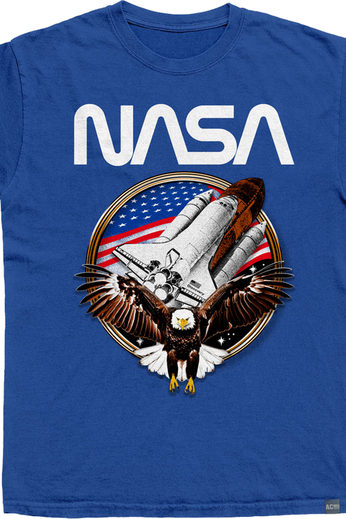 Made In USA Stars Stripes & Shuttle NASA T-Shirt