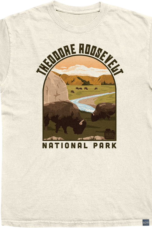 Made In USA Theodore Roosevelt Landscape Shape NPCA T-Shirt