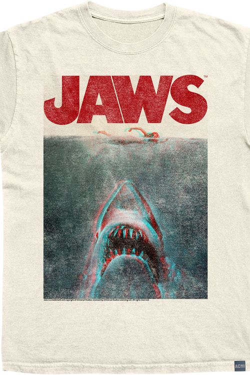 Made In USA Vintage 3D Movie Poster Jaws T-Shirt