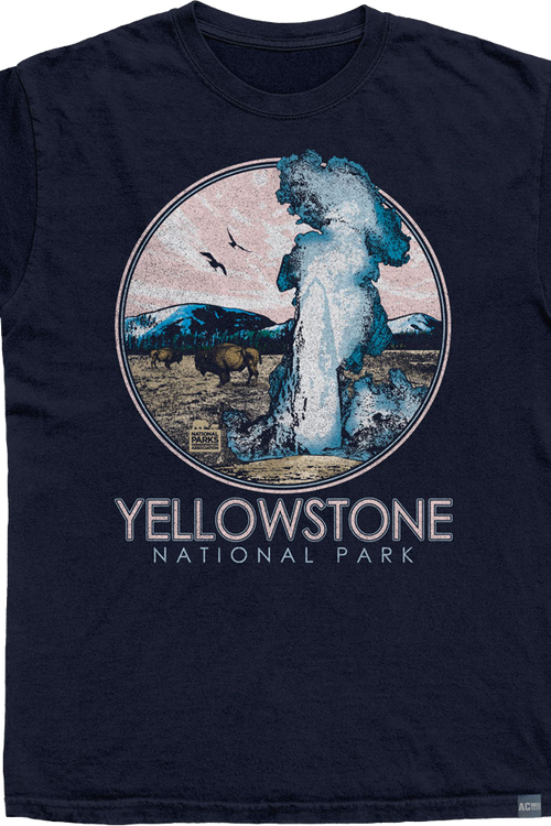 Made In USA Yellowstone Geyser Circle NPCA T-Shirt