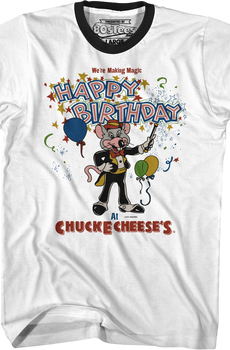 Making Magic Happy Birthday Chuck E. Cheese Ringer Shirt