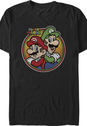 Mario & Luigi Retro Circle Super Mario Bros. T-Shirt