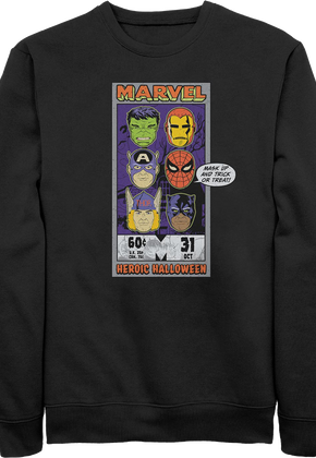 Mask Up And Trick Or Treat Marvel Comics Sweatshirt