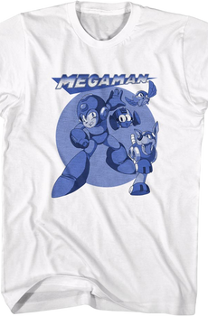 Mega Blue Poses Mega Man T-Shirt