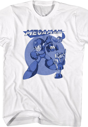 Mega Blue Poses Mega Man T-Shirt