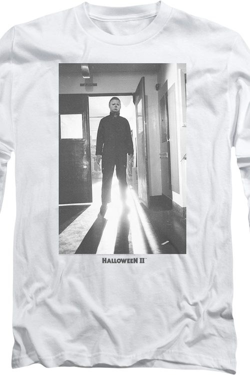 Michael Myers Black & White Photo Halloween II Long Sleeve Shirt