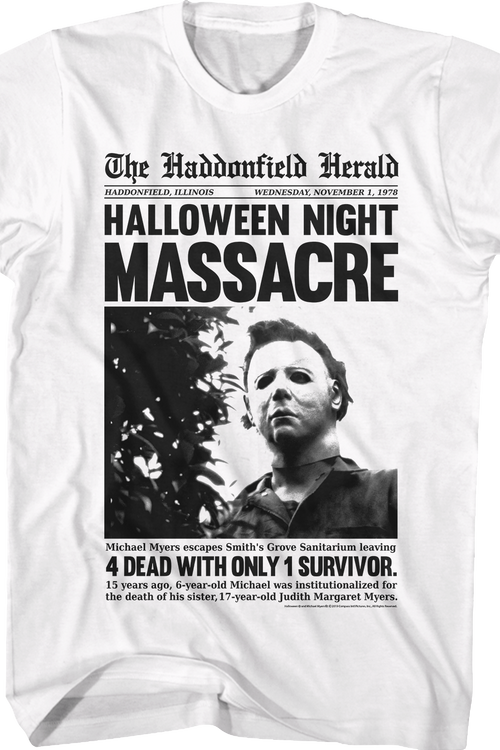 Michael Myers Headline Halloween T-Shirt