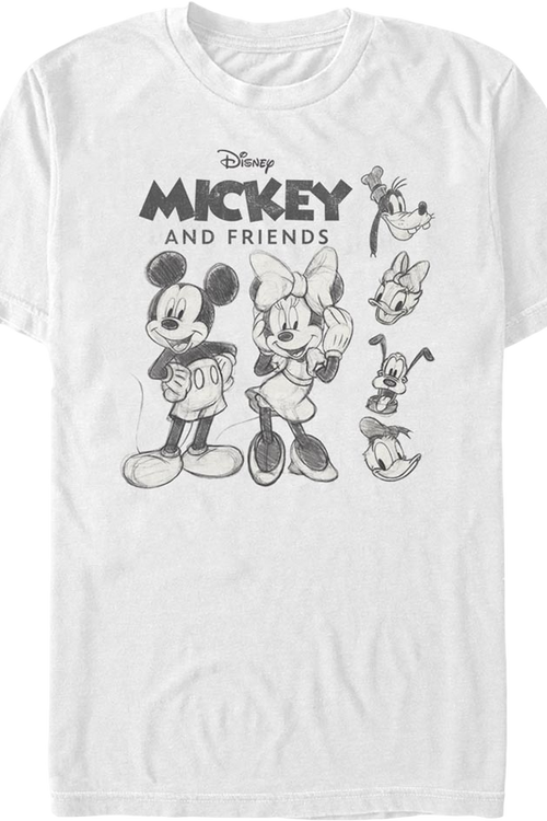 Mickey And Friends Sketches Disney T-Shirt