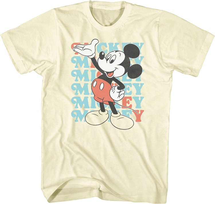 Mickey Mouse Stacked Name Disney T-Shirt