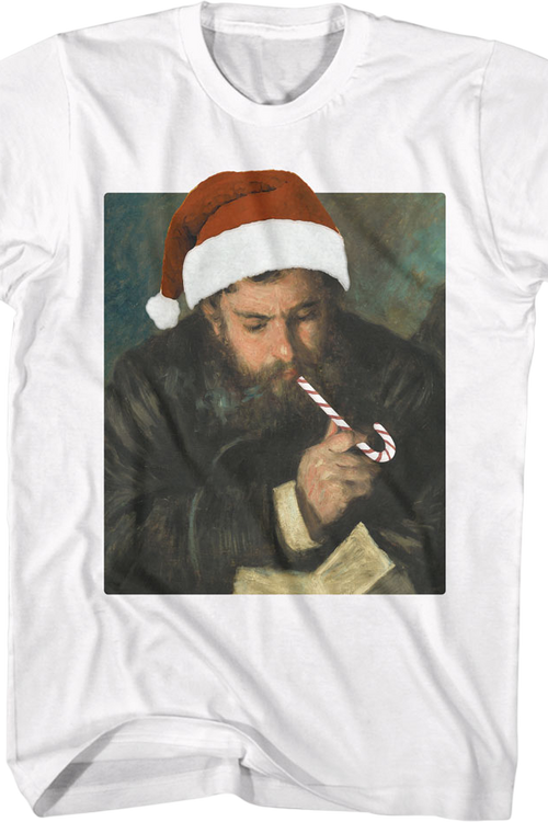 Monet By Renoir In Santa Claus Hat Art Gallery T-Shirt