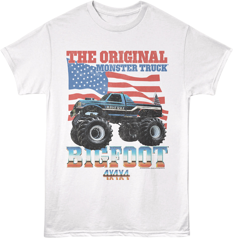 Monster Truck Flag Bigfoot T-Shirt