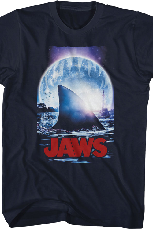 Moonlit Shark Fin Jaws T-Shirt