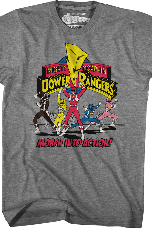 Morph Into Action Mighty Morphin Power Rangers T-Shirt