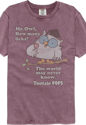Mr. Owl How Many Licks Tootsie Pop Comfort Colors Brand T-Shirt