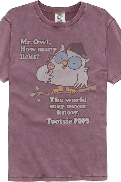 Mr. Owl How Many Licks Tootsie Pop Comfort Colors Brand T-Shirt