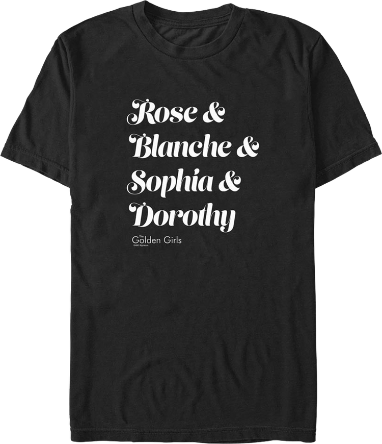 Names Golden Girls T-Shirt