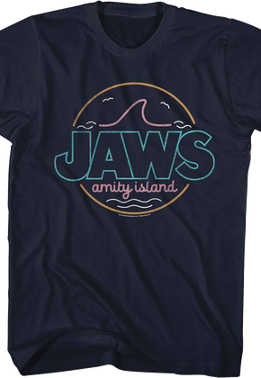 Neon Amity Island Sign Jaws T-Shirt