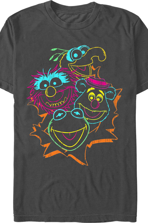 Neon Chalk Sketches Muppets T-Shirt