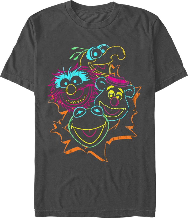 Neon Chalk Sketches Muppets T-Shirt