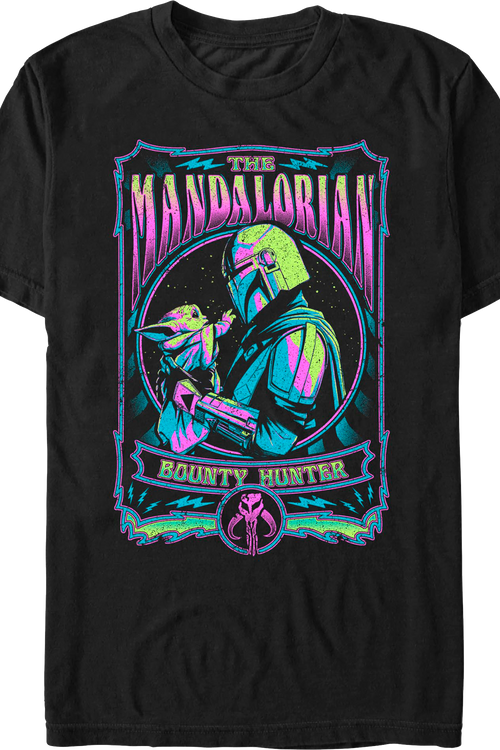 Neon Grogu & Din Djarin Mandalorian Poster Star Wars T-Shirt