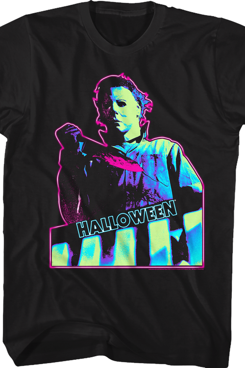 Neon The Shape Michael Myers Halloween T-Shirt