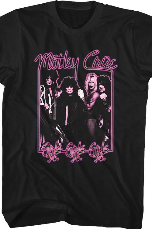 Neon Sign Girls Girls Girls Motley Crue T-Shirt