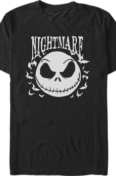 Nightmare Jack Skellington Skull Nightmare Before Christmas T-Shirt