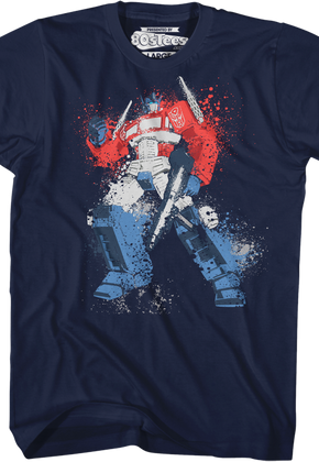 Optimus Prime Paint Splatter Transformers T-Shirt