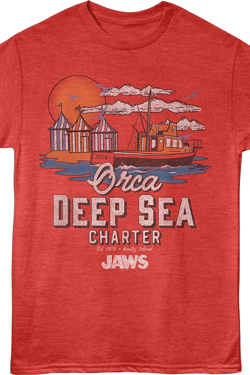 Orca Deep Sea Charter Illustration Jaws T-Shirt