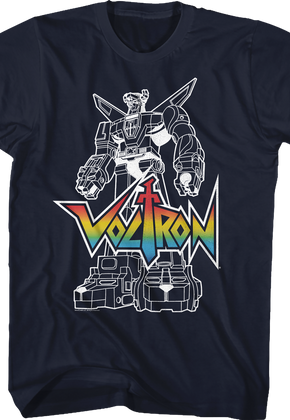 Outlined Defender of the Universe Voltron T-Shirt
