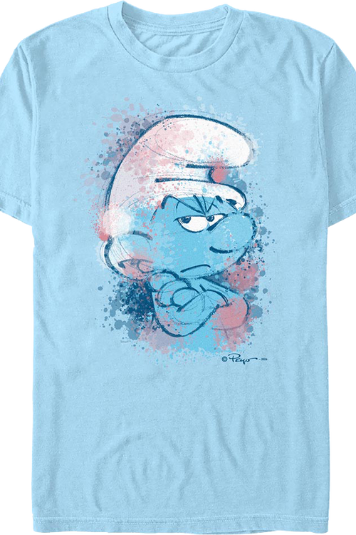 Paint Splatter Grouchy Smurf T-Shirt