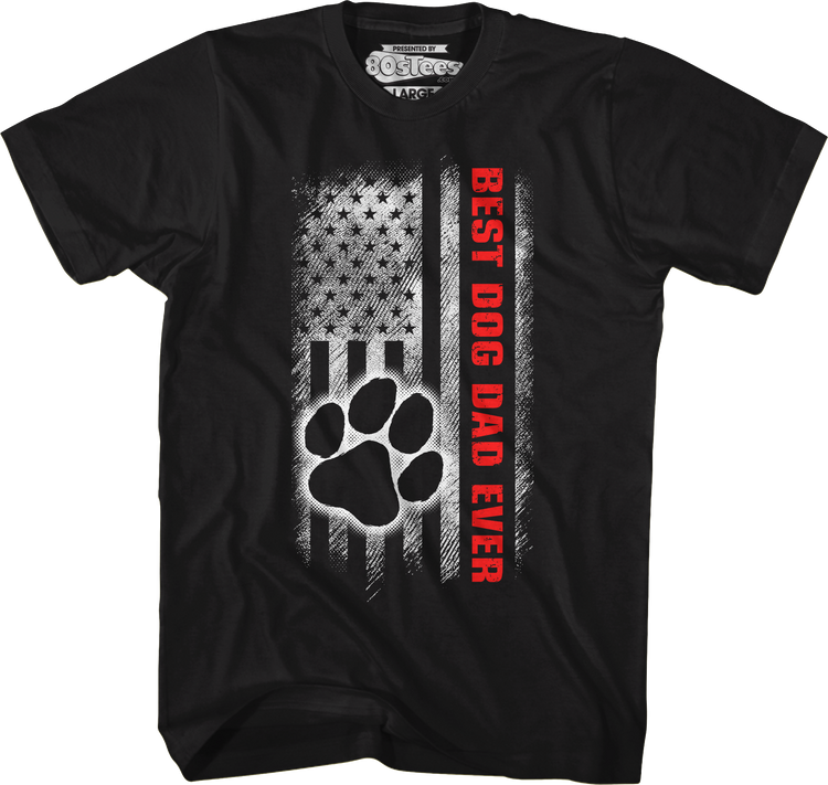 Paw & Flag Best Dog Dad Ever T-Shirt