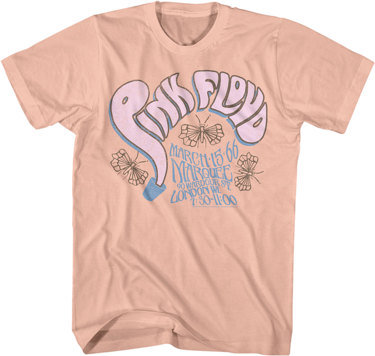 Butterflies Marquee Pink Floyd T-Shirt