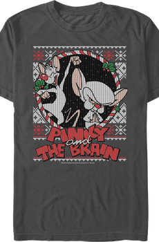 Pinky and The Brain Faux Ugly Christmas Sweater Animaniacs T-Shirt