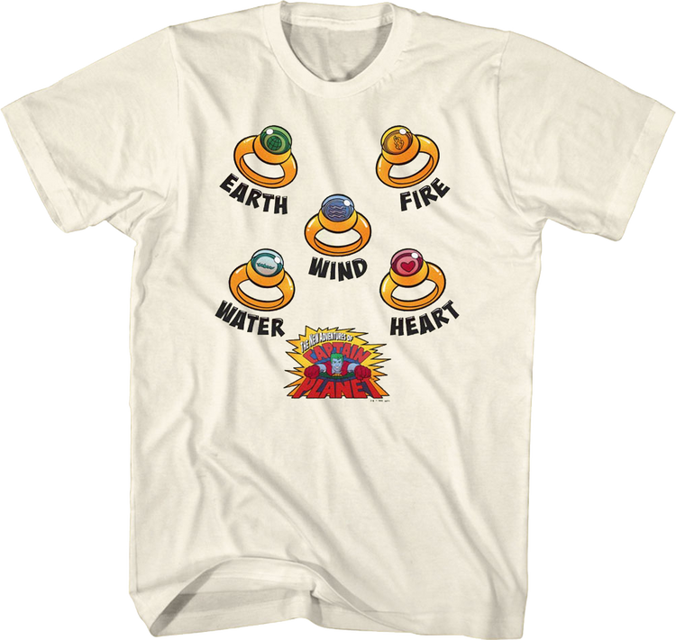 Planeteer Rings Captain Planet T-Shirt