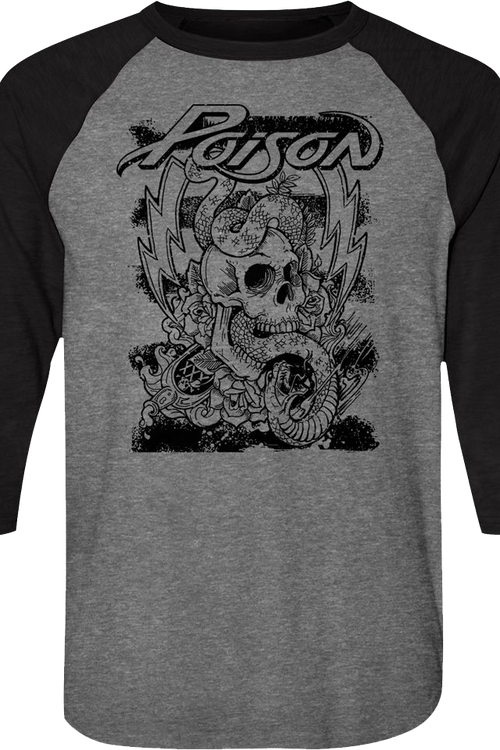 Snake and Skull Sketch Poison Raglan Baseball Shirt